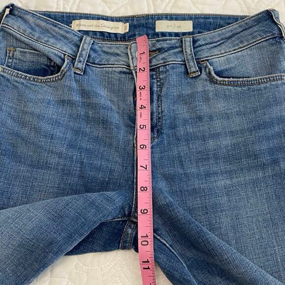 Anthropologie Pilcro Lace Embroidered Crop Jeans Women's Size 26 flare Bohemian - Picture 6 of 12